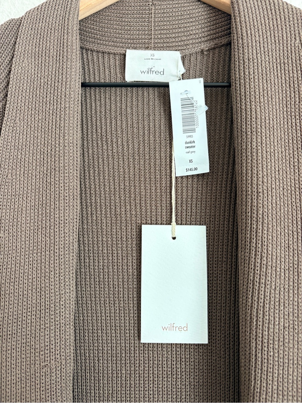 NWT Wilfred Dunkirk Sweater Sleeveless Ribbed Long Vest Chocolate Brown - Picture 9 of 11